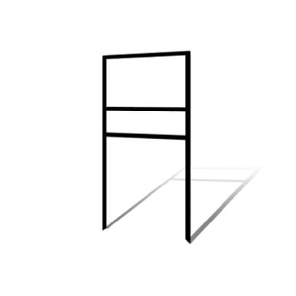 12in H x 18in W Metal Frame - 1 Rider (Black)