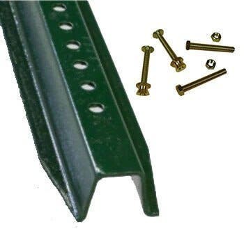 6' U-Channel Post - Green Baked Enamel (With Mounting Hardware)