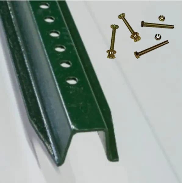 8' U-Channel Post - Green Baked Enamel (With Mounting Hardware)