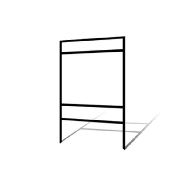 24in H x 24in W Metal Frame - 2 Riders (Black)