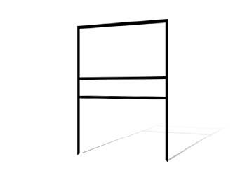 24in H x 36in W Metal Frame - 1 Rider (Black)