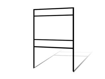 24in H x 36in W Metal Frame - 2 Riders (Black)
