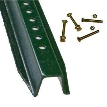 6' U-Channel Post - Green Baked Enamel (With Mounting Hardware)